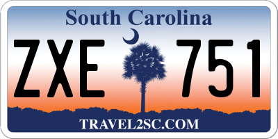 SC license plate ZXE751
