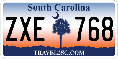 SC license plate ZXE768