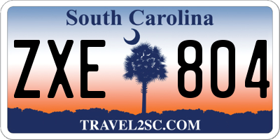 SC license plate ZXE804