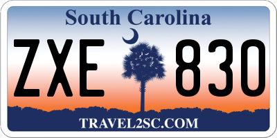 SC license plate ZXE830