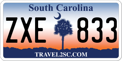 SC license plate ZXE833