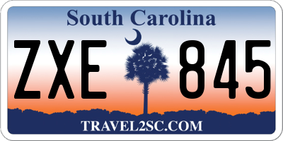 SC license plate ZXE845