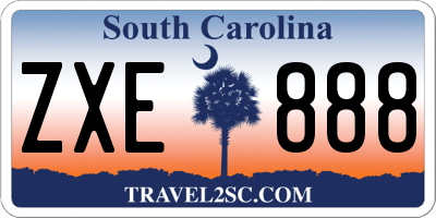 SC license plate ZXE888