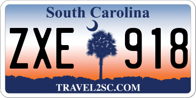 SC license plate ZXE918