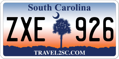 SC license plate ZXE926