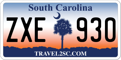 SC license plate ZXE930