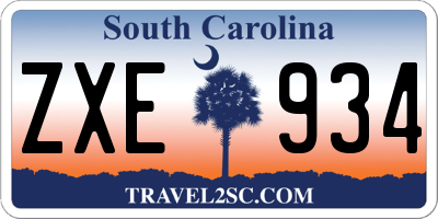 SC license plate ZXE934