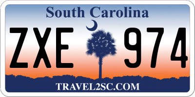 SC license plate ZXE974