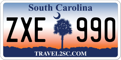 SC license plate ZXE990