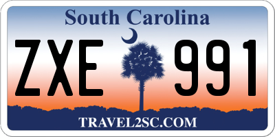 SC license plate ZXE991
