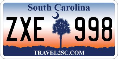 SC license plate ZXE998