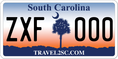 SC license plate ZXF000