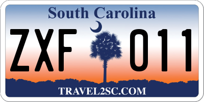 SC license plate ZXF011
