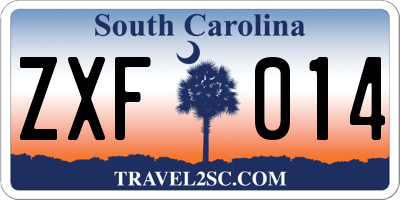 SC license plate ZXF014