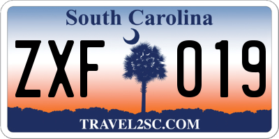 SC license plate ZXF019