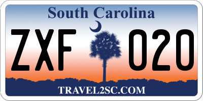 SC license plate ZXF020
