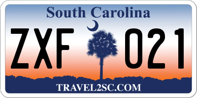 SC license plate ZXF021