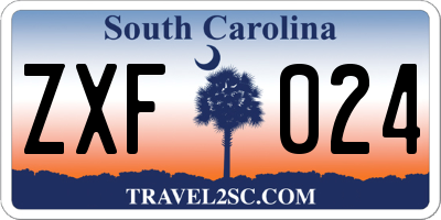 SC license plate ZXF024