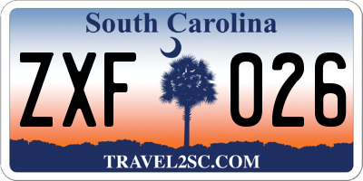 SC license plate ZXF026