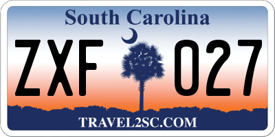 SC license plate ZXF027