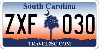 SC license plate ZXF030