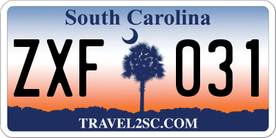 SC license plate ZXF031