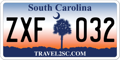 SC license plate ZXF032