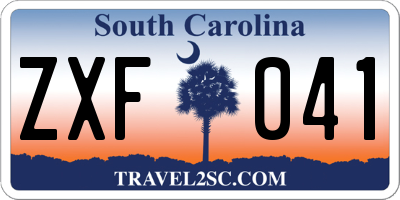 SC license plate ZXF041