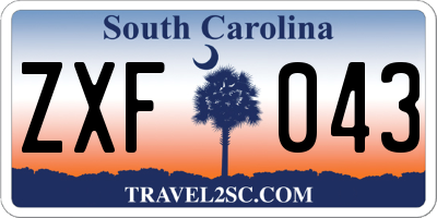 SC license plate ZXF043