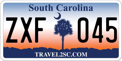 SC license plate ZXF045