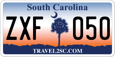 SC license plate ZXF050