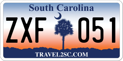 SC license plate ZXF051