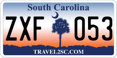 SC license plate ZXF053