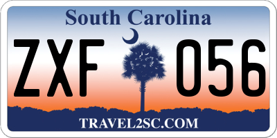 SC license plate ZXF056