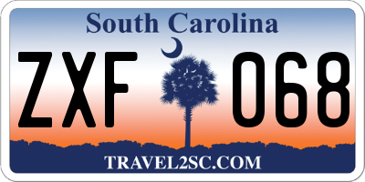 SC license plate ZXF068