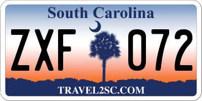 SC license plate ZXF072