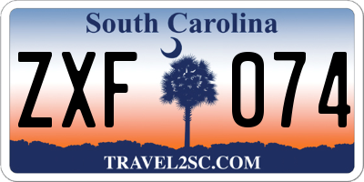 SC license plate ZXF074
