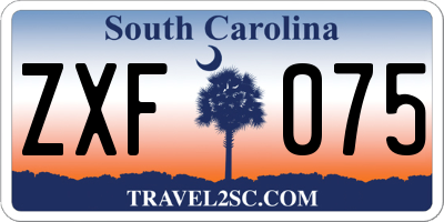 SC license plate ZXF075