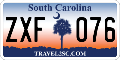 SC license plate ZXF076