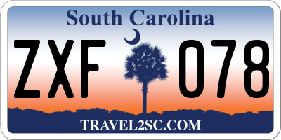 SC license plate ZXF078