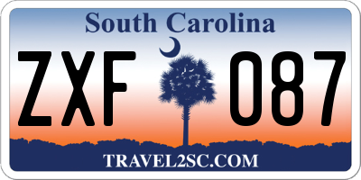 SC license plate ZXF087