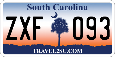 SC license plate ZXF093