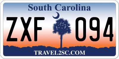 SC license plate ZXF094