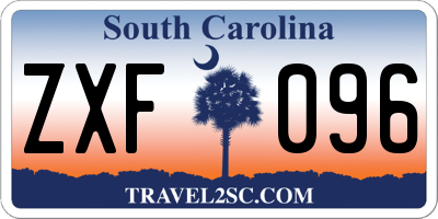SC license plate ZXF096