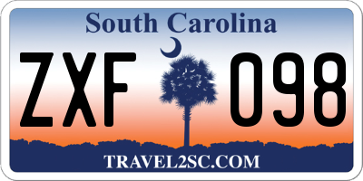 SC license plate ZXF098