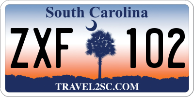 SC license plate ZXF102