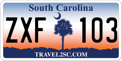 SC license plate ZXF103