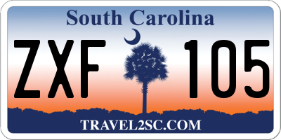 SC license plate ZXF105