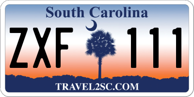 SC license plate ZXF111