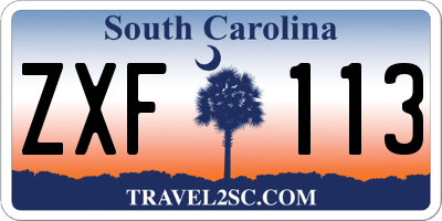 SC license plate ZXF113